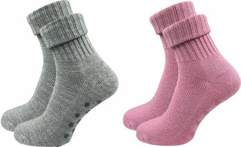 GAWILO Paar Damen Stoppersocken aus Wolle Noppensocken