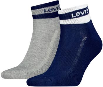 Levi's Unisex Quarter Socken navy grau