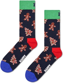 Happy Socks 1-Pack Gingerbread Cookies Socken Geschenkset blau schwarz