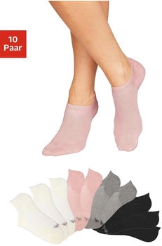 Bench Sneakersocken 10-Paar Pikeestruktur ecru grau rosa schwarz