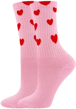 Ewers Socken 'Hearts' pink rotviolett