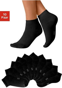 H.I.S Jeans Kurzsocken 10-Paar verstärkte Ferse Spitze schwarz