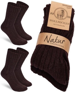 Brubaker Paar Wollsocken braun 43-46