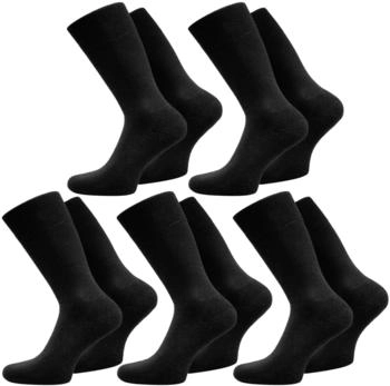Normani Paar Herren Business Socken schwarz 100% Baumwolle handgekettelt