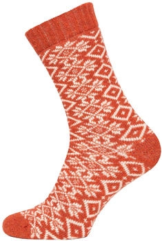 HomeOfSocks Wollsocke Hygge Wintermuster rot Damen