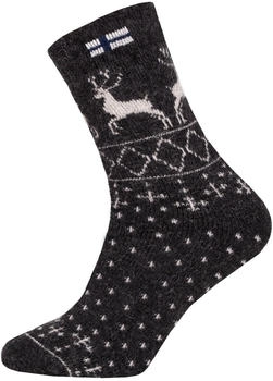 HomeOfSocks Wollsocken Thick Flag skandinavisch Finnland anthrazitgrau ecru