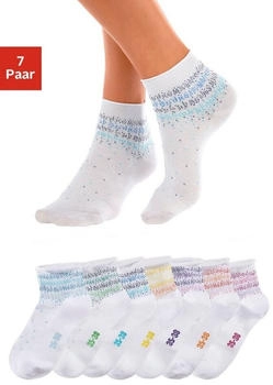 H.I.S Jeans Kurzsocken 7-Paar Punktmuster weiß