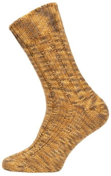 HomeOfSocks Socken 100% Schurwolle bunt warm handgestrickt-optik senf