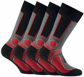 Rohner Socken 4er Pack rot schwarz