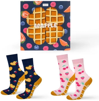 Soxo Paar Socken Waffelmotiv einzigartige Verpackung
