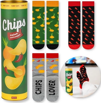 Soxo Bunte Socken Herren Burger gelb