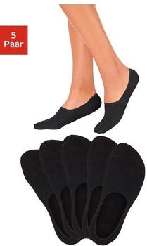 Bench Füßlinge 5-Paar für weit ausgeschnittene Schuhe schwarz