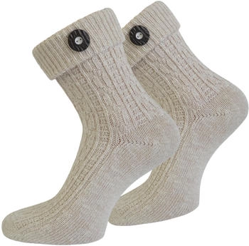 Normani Trachten-Socken Knopf naturmelange