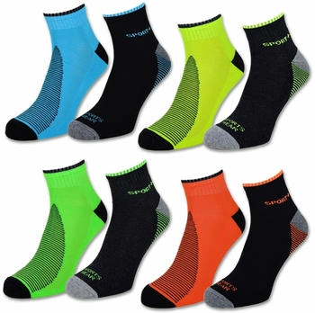 sockenkauf24 Paar Sneaker Socken Frotteesohle neon