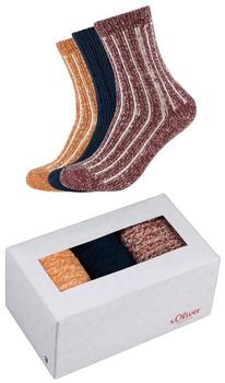 S.Oliver Sneakersockenbox 3er Pack syrah