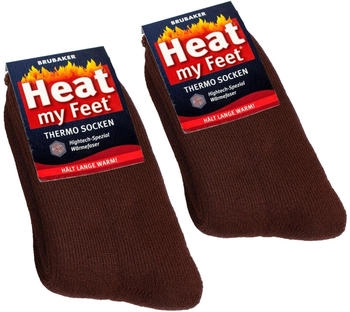 Brubaker Paar Heat my Feet Thermo Socken braun