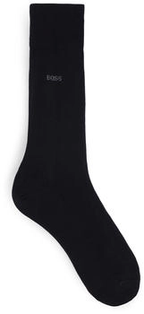 Hugo Boss Mittelhohe Logo-Socken &auml;gyptische Baumwolle mercerisiert 50469837 schwarz