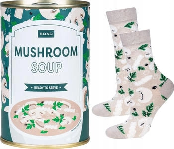 Soxo Socken Mushroom Suppenmotiv grau