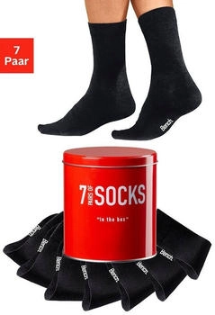 Bench Businesssocken Dose 7-Paar schwarz