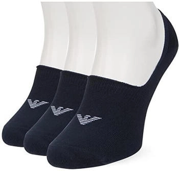 Emporio Armani Herren Invisible Socken 3er-Pack Jacquard Adler marine