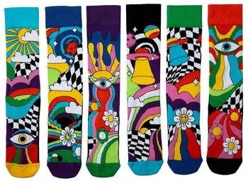 United Oddsocks Sockedelic Oddsocks Socken Festival Outfit 6er Set