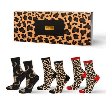 Soxo Socken Leopard Classic Paare mehrfarbig