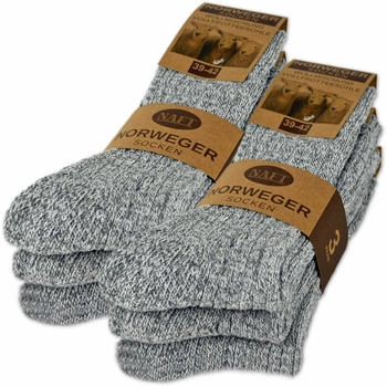 sockenkauf24 Paar Norweger Socken schwarz grau