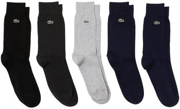 Lacoste Cotton Socken schwarz dunkelgrau hellgrau marineblau 5er-Pack
