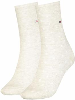 Tommy Hilfiger Damensocken Punkten light beige meliert