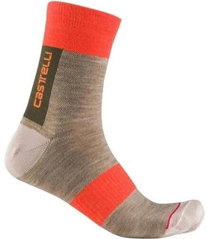 Castelli Velocissima Thermal Socken lehmgrau rot