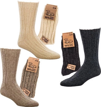 Wowerat Warme Wollsocken 100% Schafwolle Paar anthrazit