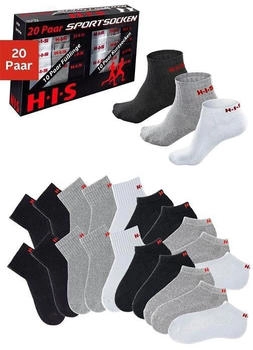 H.I.S Jeans Kurzsocken Box Paar grau weiß