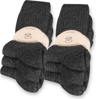 Normani Thermosocken Paar Norweger-Schafwollsocken schwarz