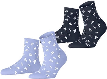 Esprit Blumen Baumwolle Socken blau