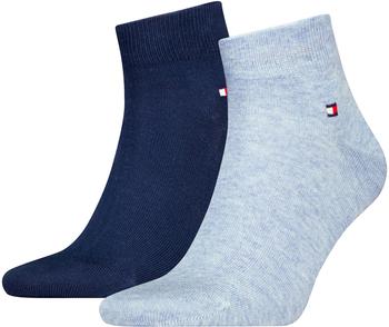 Tommy Hilfiger Kurzsocken Quarter Flag 2er Pack light blue melange