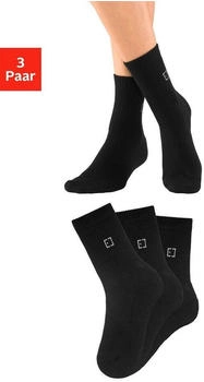 Elbsand Socken 3-Paar Frottee Logo schwarz