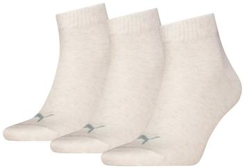 Puma Unisex Quarter Socken oatmeal 3er Pack