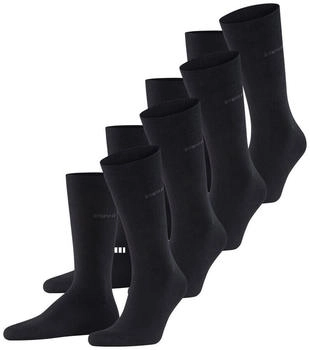 Esprit Solid M SO Baumwolle einfarbig Socken schwarz 4er Pack