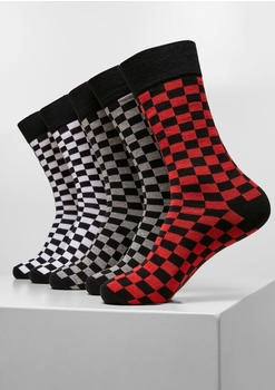 Urban Classics Socken Check Socks 5-Pack schwarz grau meliert weiß
