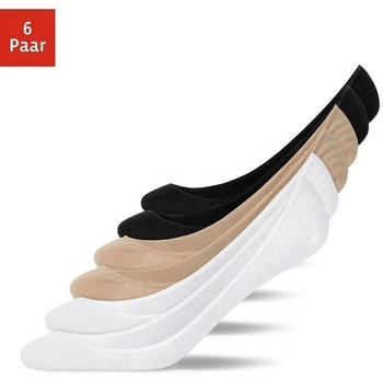 Snocks 6er-Pack Füßlinge schwarz weiß beige