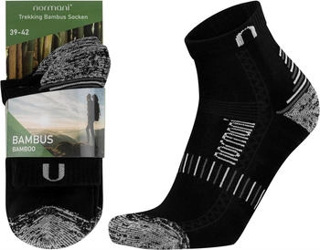 Normani Basicsocken Frottee Kurzschaftsocken Paar seidenweich Viskose schwarz