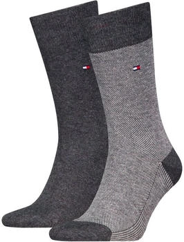 Tommy Hilfiger Socken Birdseye 2er Pack anthra