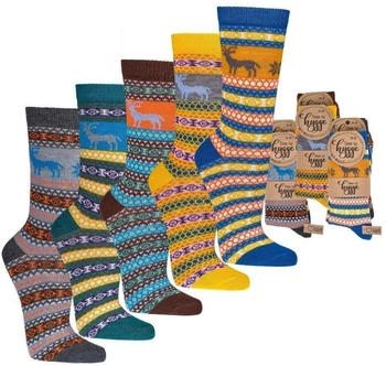 Wowerat Paar Norweger Socken Hygge Muster bunt