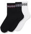 HUGO Dreier-Pack kurze Socken Logos 50517669 weiß schwarz