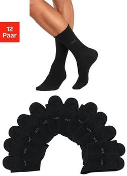 H.I.S Jeans Socken 12-Paar ohne einschneidendes Gummi schwarz