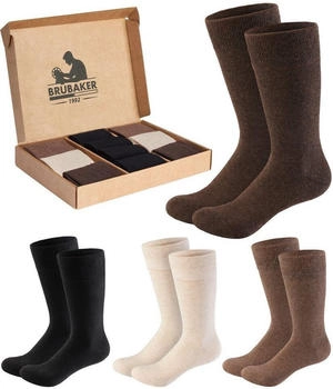Brubaker Paar Herrensocken Komfort Business schwarz braun beige