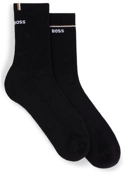 Hugo Boss Zweier-Pack kurze Socken mit Logo-Details - Style 2P QS Iconic CC W 50502113 Schwarz
