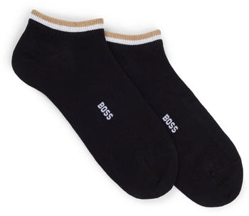 Hugo Boss Zweier-Pack Sneakers-Socken mit Signature-Streifen an den Bündchen - Style 2P AS Uni stripe CC 50491192 Schwarz