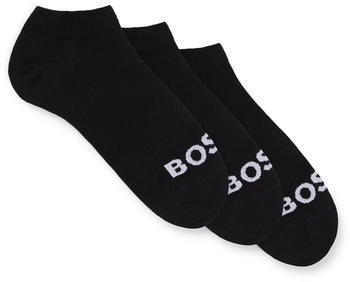 Hugo Boss Dreier-Pack knöchellange Socken mit Kontrast-Logos - Style 3P AS Logo CC W 50502073 Schwarz