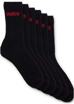 HUGO Sechser-Pack kurze Socken mit Logo-Detail - Style 6P QS RIB LOGO CC 50510187 Schwarz